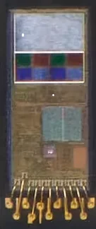 Cross-sectional photograph of an actual behind-OLED ALS sensor die