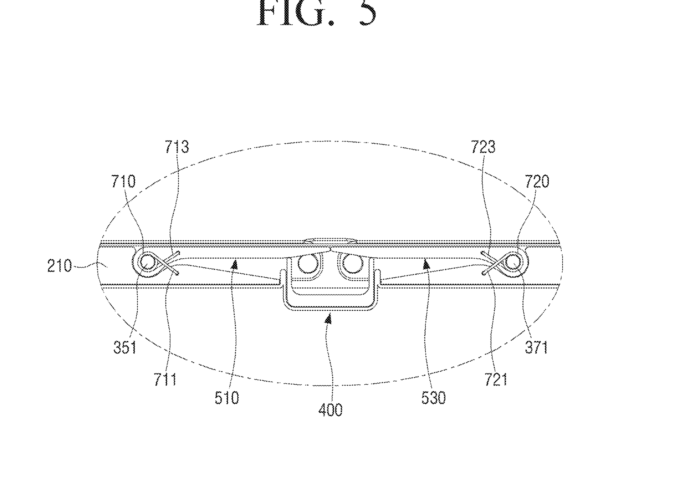 Cross-section of the Samsung Electronics hinge accommodation space structure